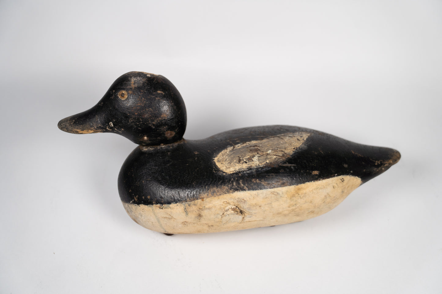 Vintage Wood Carved Duck Decoy, hand painted Lot #62