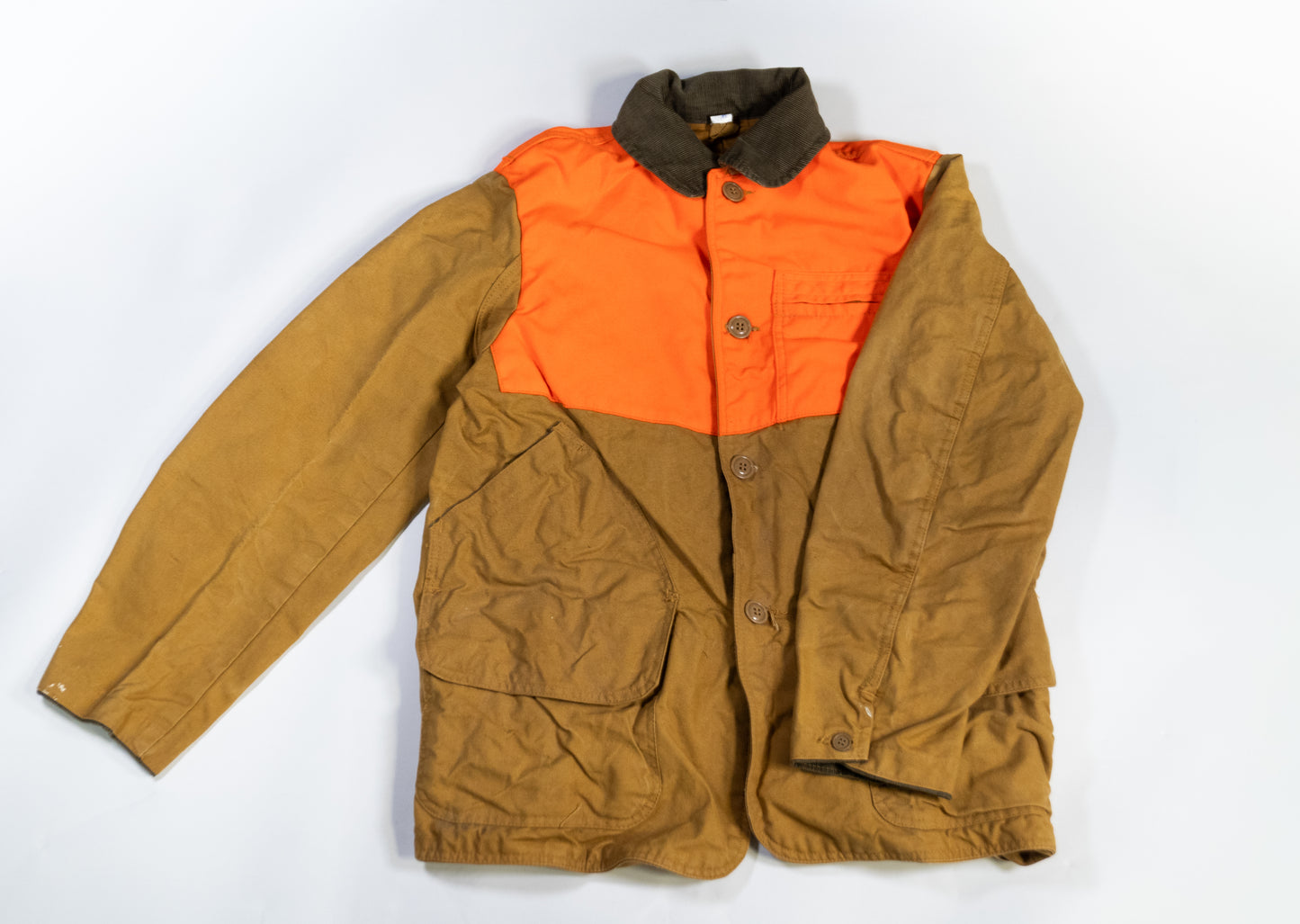 Vintage Game Field Jacket, Brown Duck Fabric with Blaze Orange. Lot #97