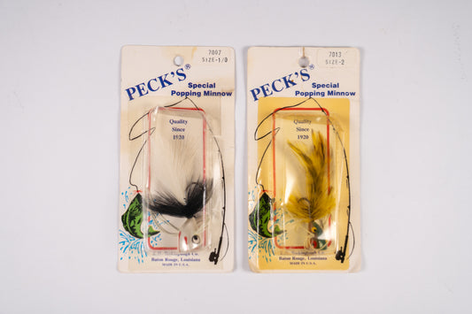 Vintage Peck's Popper Lures in box (2). Lot #89