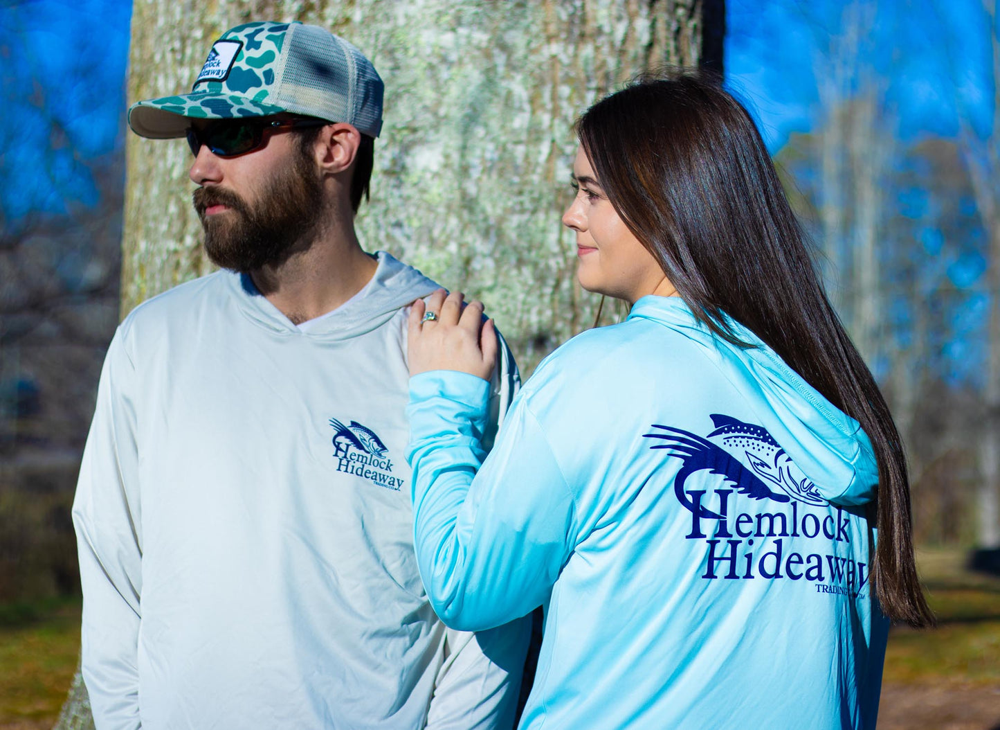 Hemlock Hideaway Logo SPF 50 Hooded Fishing Shirt (2 colors available)